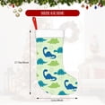 thumbnail image 4 of Balery Cute Dinosaur Blue Green Pattern Christmas Stockings with Initials, 18" Large Knit Christmas Stocking,Xmas Stocking for Kids, Holiday and Family Stocking, 4 of 7