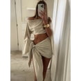 thumbnail image 3 of Jupe Mini Plissée Unie pour Femmes avec Taille Élastique pour Plage Été, 3 of 9