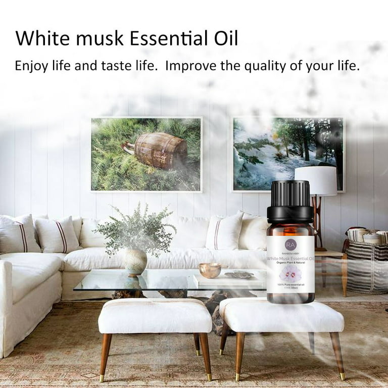 Musk Essential Oil Mumianhua White Musk Essential Oil Pure  White Musk Oil Musk Massage Oil 10ml Therapeutic Grade White Musk Fragrance  Oil for Diffuser, Skin, Candles, Soap, Women, Men, Perfume 