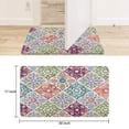 thumbnail image 6 of Retro Door Mat, 17 X 30 Inch Boho Colored Square Pattern (8) Welcome Doormat Decorative Home Floor Mat, Non Slip Rubber Back and Strong Water Absorption for Outdoor Indoor Entrance Decor, 6 of 6
