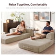 thumbnail image 5 of 5-in-1 Folding Convertible Sofa Bed, 79" Corduroy Floor Couch Futon, Pull-Out Sleeper Loveseat, Modular Boneless Sofa for Living Room & Bedroom, Beige, 5 of 10