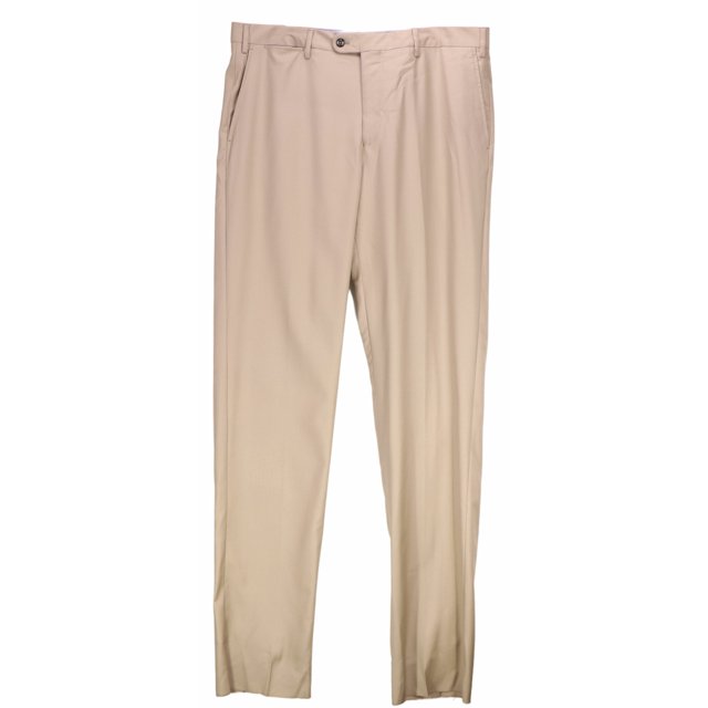 Vigano Men's Beige Wool Dress Pant - 38