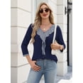 thumbnail image 6 of Zeagoo Womens Blouses 3/4 Sleeve V Neck Flounce Shirts Casual Dressy Tunic Tops Summer Fall Fashion Clothes, 6 of 8