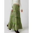 thumbnail image 6 of Michellecmm  Women's Plaid Skirt Loose Elastic Waist Ruffled Tiered Long Skirt, 6 of 8