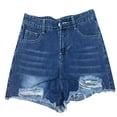 thumbnail image 6 of TAIAOJING Women Ripped Jeans Short Summer Jeans High Waist Slim Hole Denim Shorts, 6 of 9