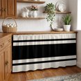 thumbnail image 3 of Black Vintage Cabinet Curtain 32"Wx55"L, Dustproof Pantry Door Curtain with Self Adhesive Tape, Geometric Stripes Simple Lines Tall Storage Cover Privacy Drape for Bathroom Kitchen Laundry Room, 3 of 9