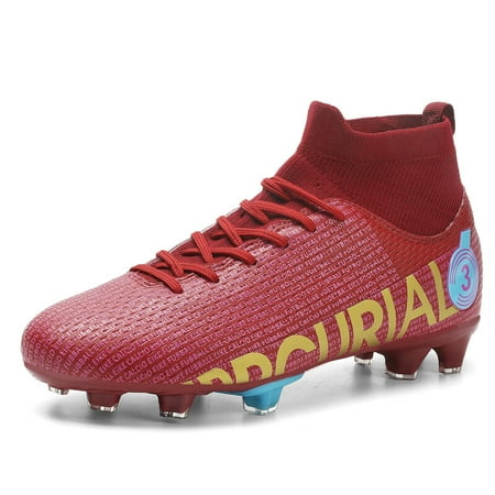 

Boy s Soccer Shoes Kids Football Boots Cleats High-Top Spikes Soccer Shoes Girls Outdoor Athletic Training Sneakers