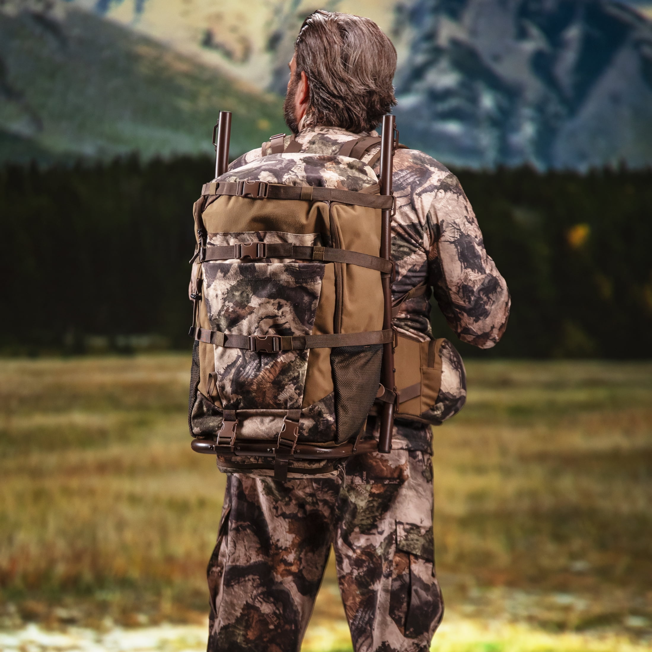 Mossy Oak 40L Elk Backpack, External Frame, Unisex, Terra Gila Camouflage