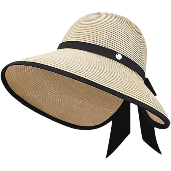 Visor Straw Sun Hat for Women UV Protection Outdoor Fishing Hat Wide Brim Breathable Summer Beach Hat