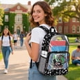 thumbnail image 3 of ZIATUBLES Clear Backpack, Heavy Duty Fabric & PVC Transparent Bookbag 17 Inch with Cat Music Print, Large Capacity See Through Bag for School Travel Security, 3 of 7