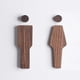 thumbnail image 1 of Letrero de madera para baño Brillar formas de baño para hombres y mujeres marrón, 1 of 5