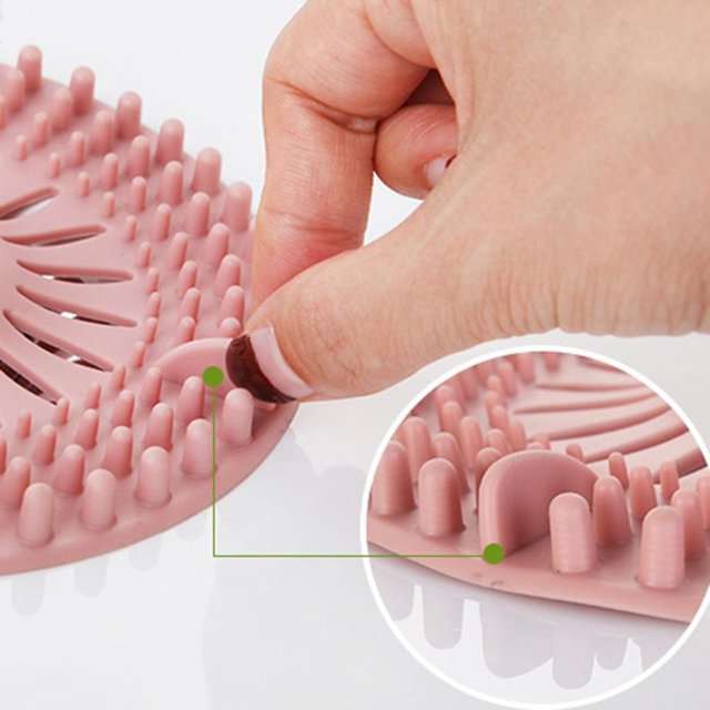 Tapón de silicona para fregadero, tapón de agua, drenaje de suelo, tapón para bañera (rosa) Likrtyny Libre de BPA
