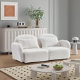 thumbnail image 2 of Miekor Furniture Living Room Furniture Lazy Sofa Loveseat Teddy Fabric White W4US0108, 2 of 8