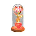 thumbnail image 2 of Rosa preservada para siempre en cristal con decoración de corazón ligero, funciona con pilas, regalo de San Valentín para mamá, hija, abuela , Rosa Rosa rosada, 2 of 8