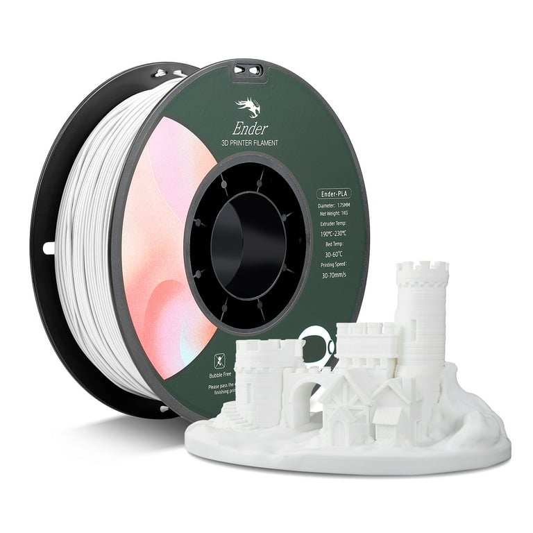 Creality PLA Filament 1.75mm 1 Pack White 1KG 3D Printer Filament 3D Printer  Accessories 1kg Spool for All FDM 3D Printer 