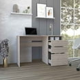 thumbnail image 2 of Knubmt Computer Desk with 1 Shelf and 3 Drawers, Wood Writing Table for Home Office, Light Gray, 2 of 6