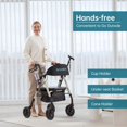 thumbnail image 3 of Andador todoterreno ELENKER con ruedas no neumáticas de 8", asiento y respaldo acolchados con esponja y estructura totalmente ajustable para personas mayores, color champán, 3 of 5