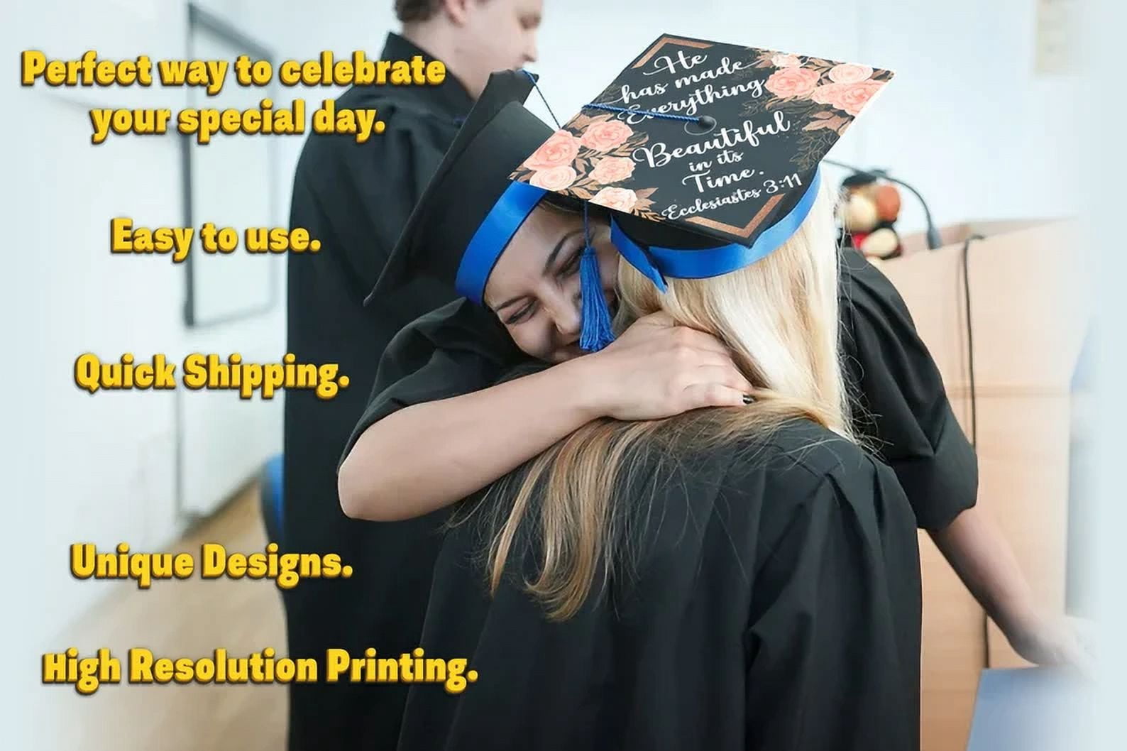He Has Made Everything Beautiful, Ecclesiastes 3:11, Bible Verse Quote, Graduation Cap Topper Decoration, Graduation Gift