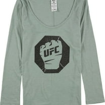 UFC Womens Glitter Logo Graphic T-Shirt, Green, Small