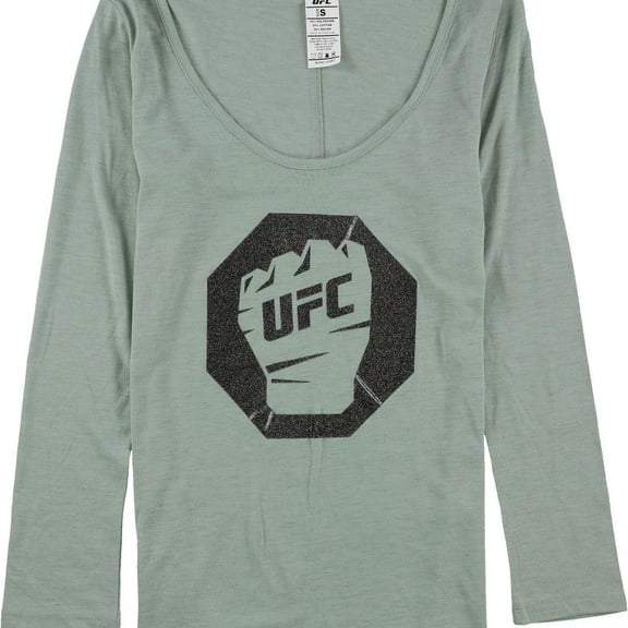 UFC Womens Glitter Logo Graphic T-Shirt, Green, Small