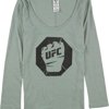 UFC Womens Glitter Logo Graphic T-Shirt, Green, Small