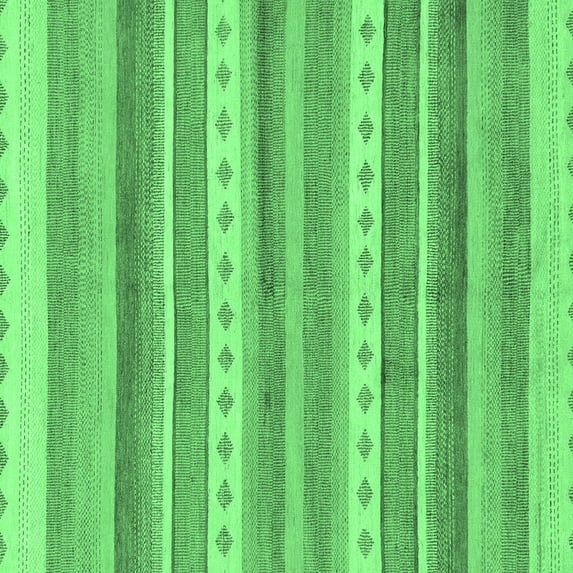 Ahgly Company Indoor Square Abstract Emerald Green Modern Area Rugs, 4' Square