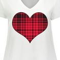 thumbnail image 4 of Inktastic Red Plaid Heart Women's Plus Size V-Neck T-Shirt, 4 of 5