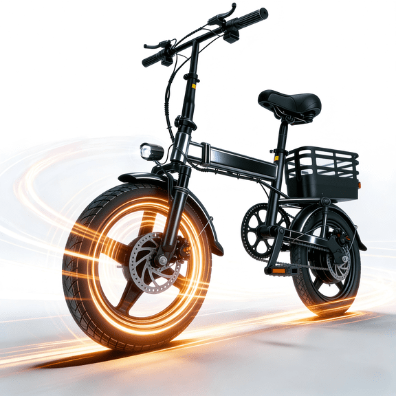 14IN Folding Commuter Ebike for Adults, 500W Motor 3 speed up to 20 mph with 36V 12Ah Removable Battery Disc brakes electric bicycles, UL2849