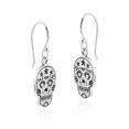 thumbnail image 2 of Mystical Sugar Skull Heart Eyes Sterling Silver Dangle Earrings, 2 of 5