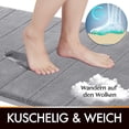 thumbnail image 2 of Bath Mat, Soft and Comfortable, Super Water Absorption, Non-Slip, Thick, Machine Washable, Easy to Dry, for Bathroom Rug (Gray, 80 x 50cm), 2 of 5