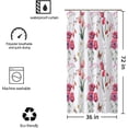thumbnail image 4 of Stall Red Floral Shower Curtain Sets,36Wx72H Inch Narrow RV Spring Lush Flowers Fabric Shower Curtains, Soft Waterproof Polyester Bathroom Curtains with Hooks, 4 of 5