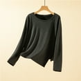 thumbnail image 2 of Sexlip Wool Sweaters Women Long Sleeve Slash Neck Loose Casual Warm Sweater Pullover Top Black XL, 2 of 5