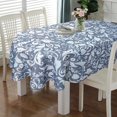 thumbnail image 1 of Oval Tablecloth 52 x 70 Inch Blue, Vintage Floral Tablecloth for Oval Table, Fabric Wrinkle Free Washable Waterproof Retro Tablecloth Oval Table Cloth for Kitchen Dining Room Table, 1 of 5