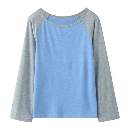 

Little Girls Casual Long Sleeve Raglan Sleeve T Shirts Crewneck Tunic Tops Kids Teen Color Block Tee Blouses Autumn Clothes Shirts under 5 Girls Outfits Size 5 Womens Shelf Bra Camisoles Girl