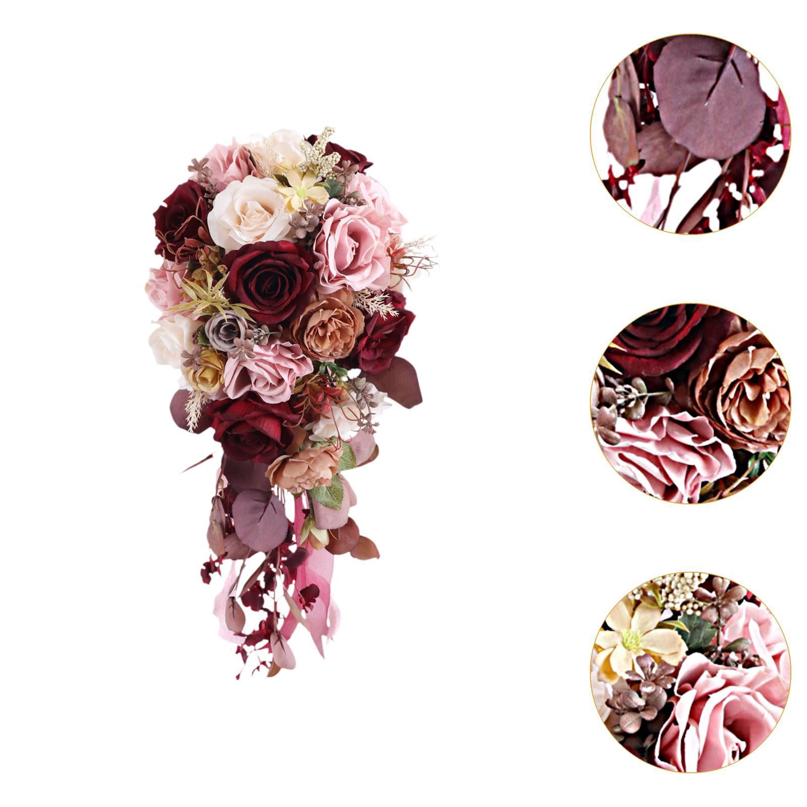 balikha Wedding Bouquet Bridal Bouquet Elegant Artificial Flowers Bride Holding Bouquet for Anniversary Ceremony Wedding Centerpieces