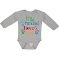 thumbnail image 3 of Inktastic My Grandad Loves Me Boys or Girls Long Sleeve Baby Bodysuit, 3 of 5