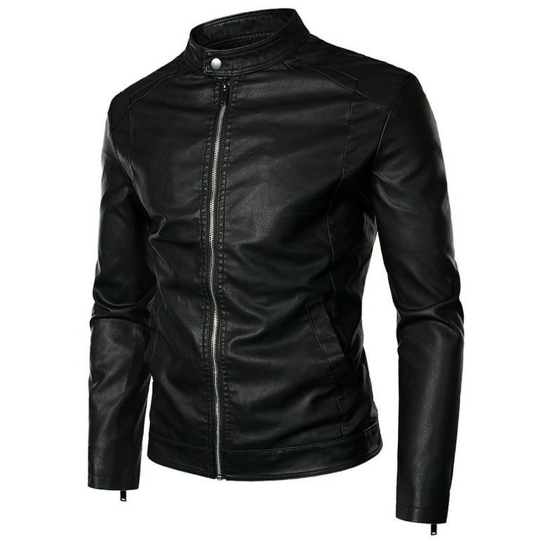 Black leather jacket clearance walmart
