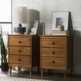 thumbnail image 6 of Mid-Century Solid Wood 3-Drawer Bedroom Nightstand in Caramel (Set of 2), 6 of 10