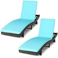 thumbnail image 1 of Patiojoy Chaise Longue de Patio Réglable en Rotin, 2 Pcs, Chaise Pliante Inclinable en Osier, 1 of 10