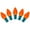 Orange, variant on Vickerman 25 Teal Ceramic C7 LED Light on Green Wire, 16' Christmas Single Mold Light Strand