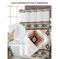 thumbnail image 4 of No Hook Cloth Fabric Shower Curtain with Snap in Liner, Brown Gray Boho Waterproof Shower Curtains Set with See Through Top Window, Southwestern Ethnic Abstract Geometric Bath Curtains Shower 60"x72", 4 of 6