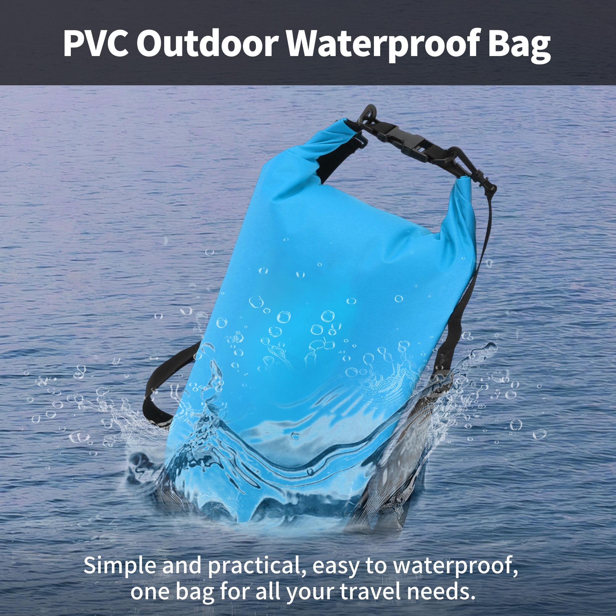 Unique Bargains Durable Waterproof Dry Bag Deep Blue