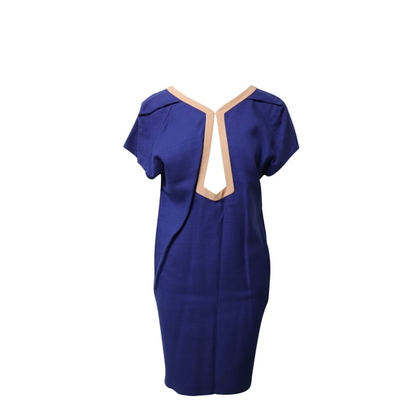 Pre-Owned Balenciaga Cut Out Dress in Blue Rayon