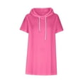 thumbnail image 4 of Timegard Summer Tops for Women Short Sleeve Hoodies Solid Color Loose Comfy Casual Pullover Tops Pockets, 4 of 7