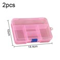 thumbnail image 2 of Plastic Organizer Container Storage Box Adjustable Divider Removable Grid Compartment for Jewelry Beads Earring Tool Fishing Hook Small Accessories,Pink,GTICPHYJ, 2 of 5