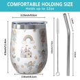 thumbnail image 5 of 12oz Stemless Wine Tumblers Fairy Princess Carriage Pattern Vacuum Insulated Stainless Steel Travel Tumbler Cups Mug with Lid and Straw for Champaign,Cocktail,Beer with Cleaning Brush, 5 of 5