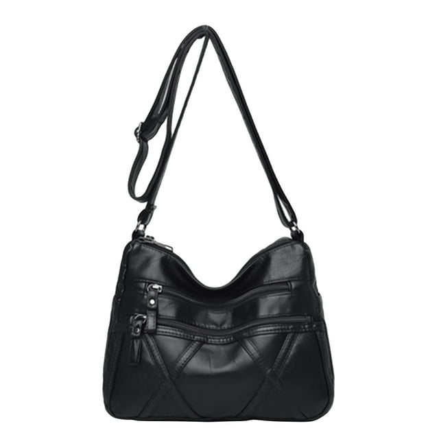 RXIRUCGD Soft Leather Shoulder Bag, Mom's Bag, Ladies' Multi Compartment Crossbody Bag, Large Capacity Soft Leather Bag