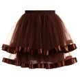 thumbnail image 1 of Vedolay Skirts for Women Cute Elastic High Waist Ruffled Tiered Tulle Tutu Mesh Layered Long Skirt,Coffee XL, 1 of 4