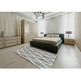 thumbnail image 5 of Ahgly Company Machine Washable Indoor Round Contemporary Dark White Beige Area Rugs, 8' Round, 5 of 7
