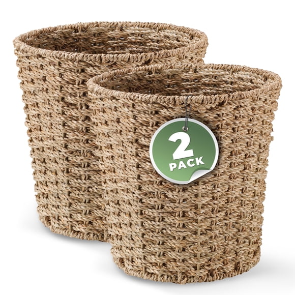 Waste Baskets 84ECO, paquete de 2 unidades, hierba marina para baño (2,5 L)